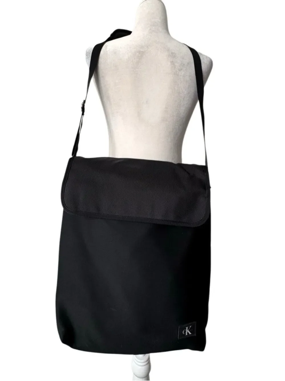 Calvin Klein Black Messenger Bag with Adjustable Strap
